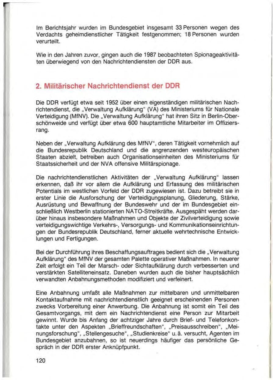 Seite 122 des Verfassungsschutzbericht 1987 Baden-Württemberg