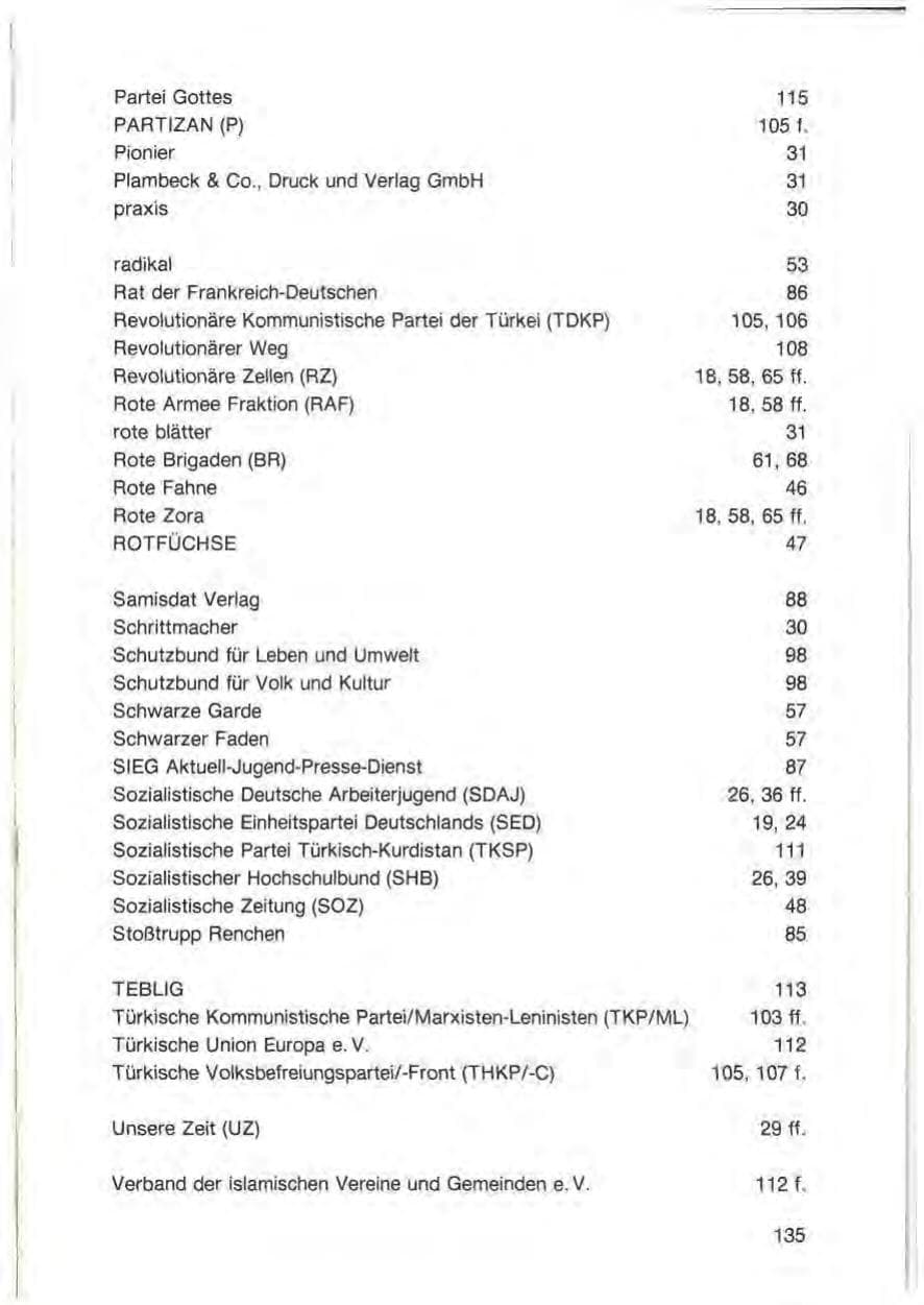 Seite 137 des Verfassungsschutzbericht 1987 Baden-Württemberg