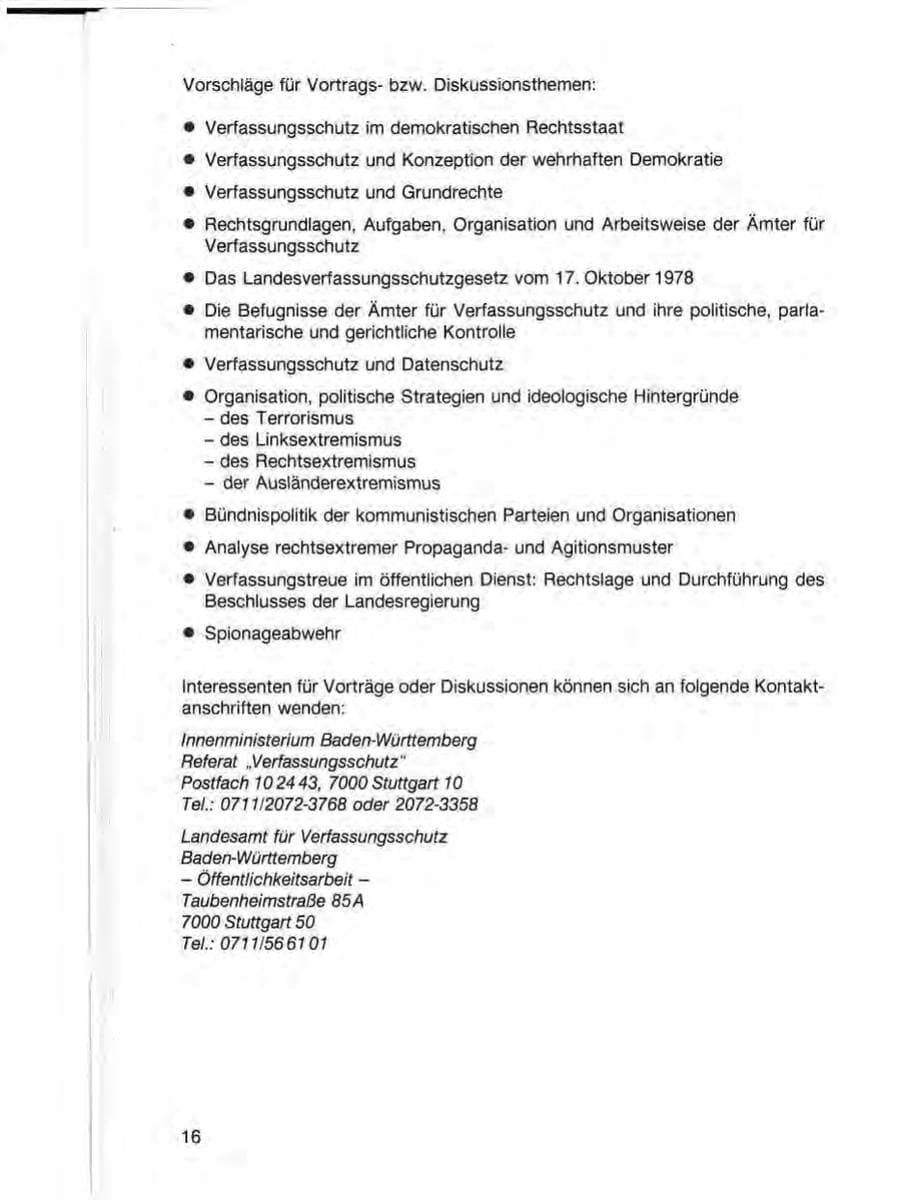 Seite 18 des Verfassungsschutzbericht 1987 Baden-Württemberg