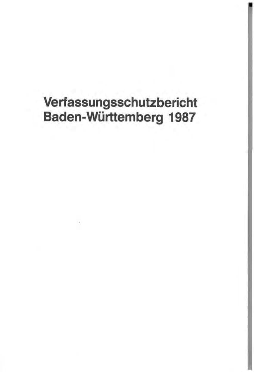 Seite 3 des Verfassungsschutzbericht 1987 Baden-Württemberg