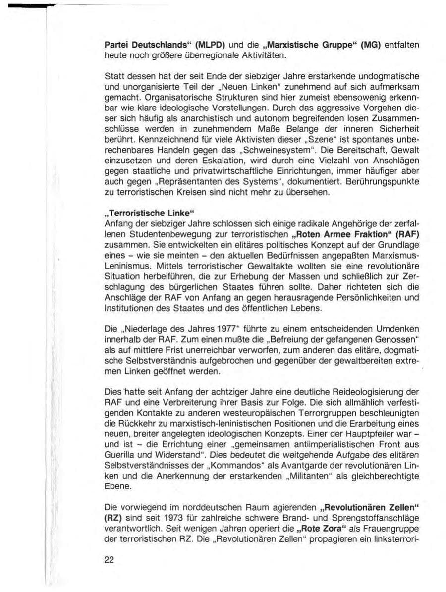 Seite 24 des Verfassungsschutzbericht 1987 Baden-Württemberg