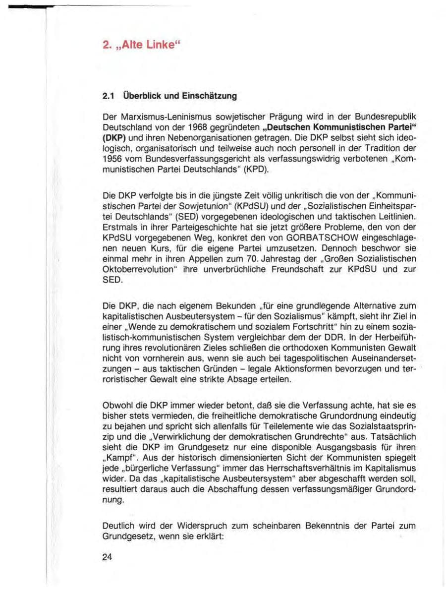 Seite 26 des Verfassungsschutzbericht 1987 Baden-Württemberg