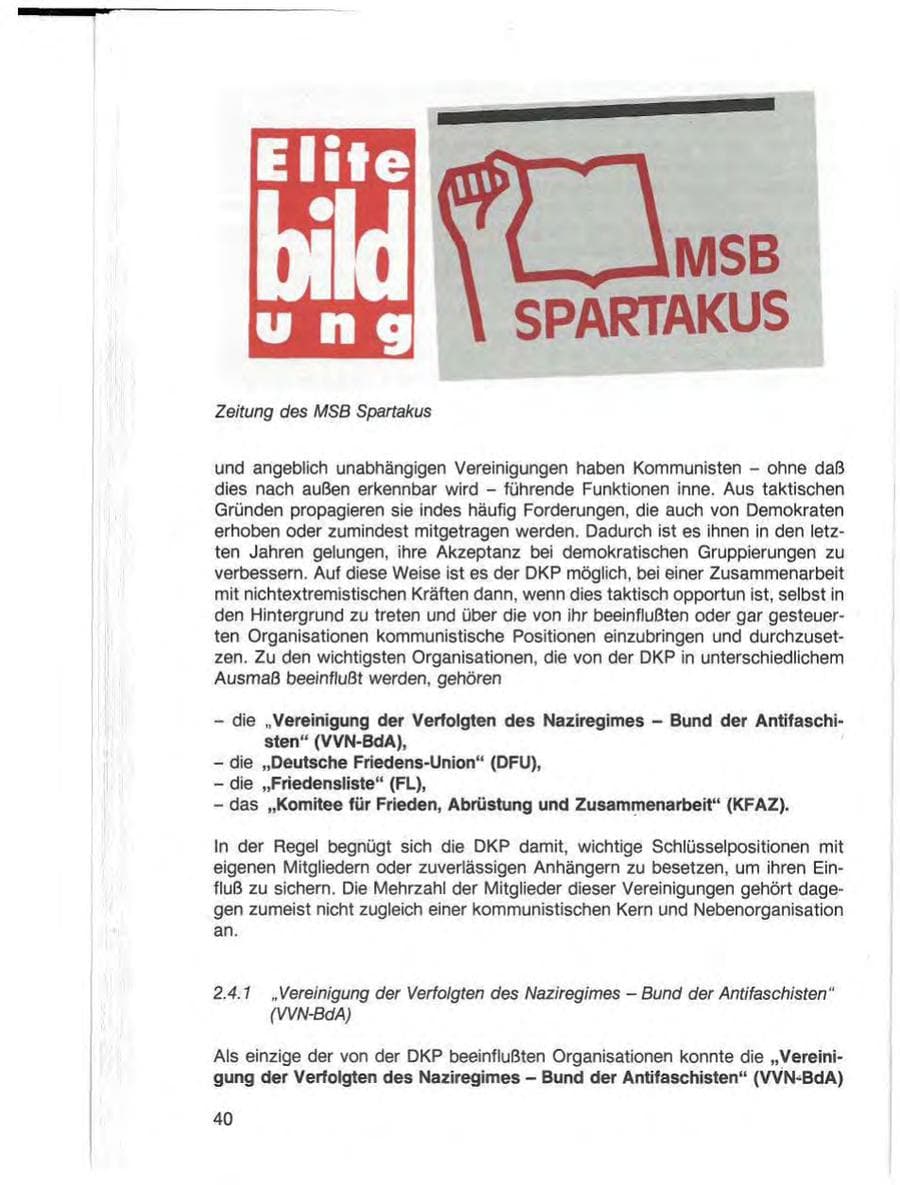 Seite 42 des Verfassungsschutzbericht 1987 Baden-Württemberg