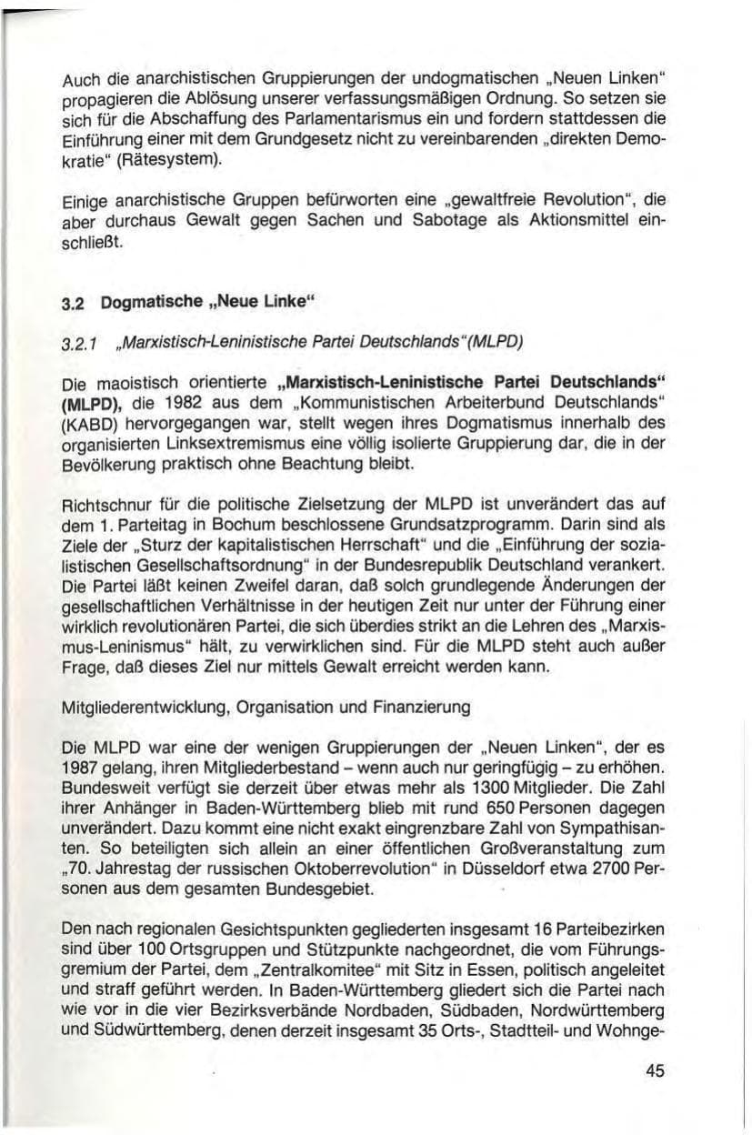 Seite 47 des Verfassungsschutzbericht 1987 Baden-Württemberg