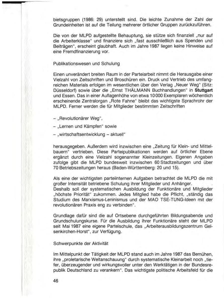 Seite 48 des Verfassungsschutzbericht 1987 Baden-Württemberg