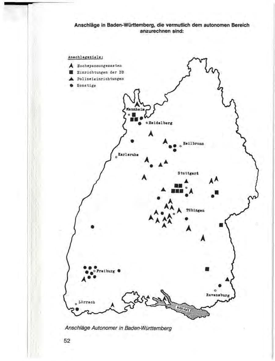 Seite 54 des Verfassungsschutzbericht 1987 Baden-Württemberg
