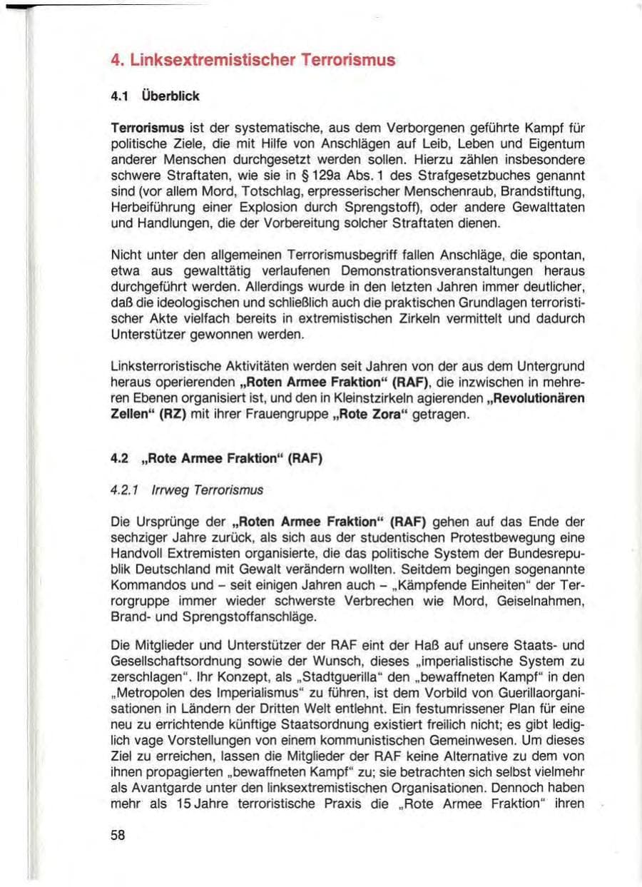 Seite 60 des Verfassungsschutzbericht 1987 Baden-Württemberg