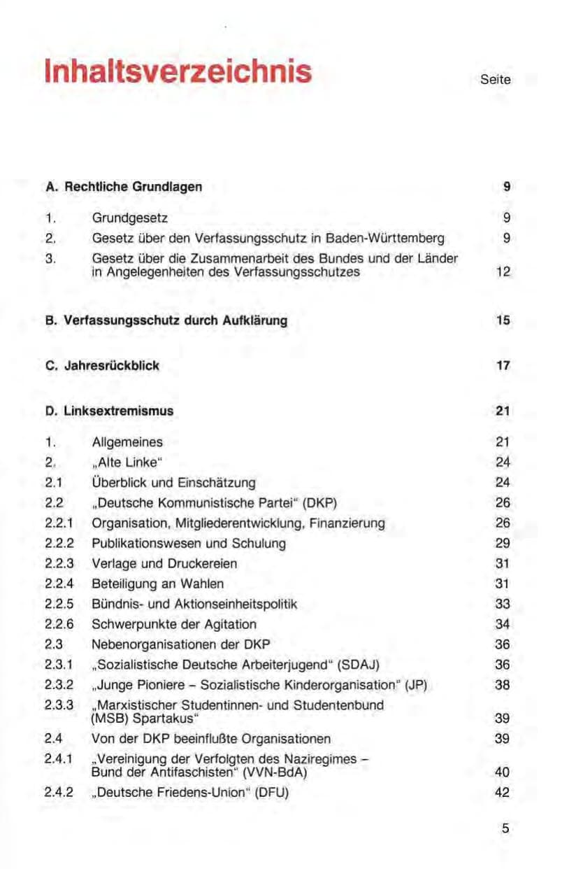 Seite 7 des Verfassungsschutzbericht 1987 Baden-Württemberg