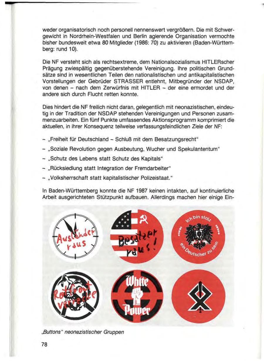 Seite 80 des Verfassungsschutzbericht 1987 Baden-Württemberg