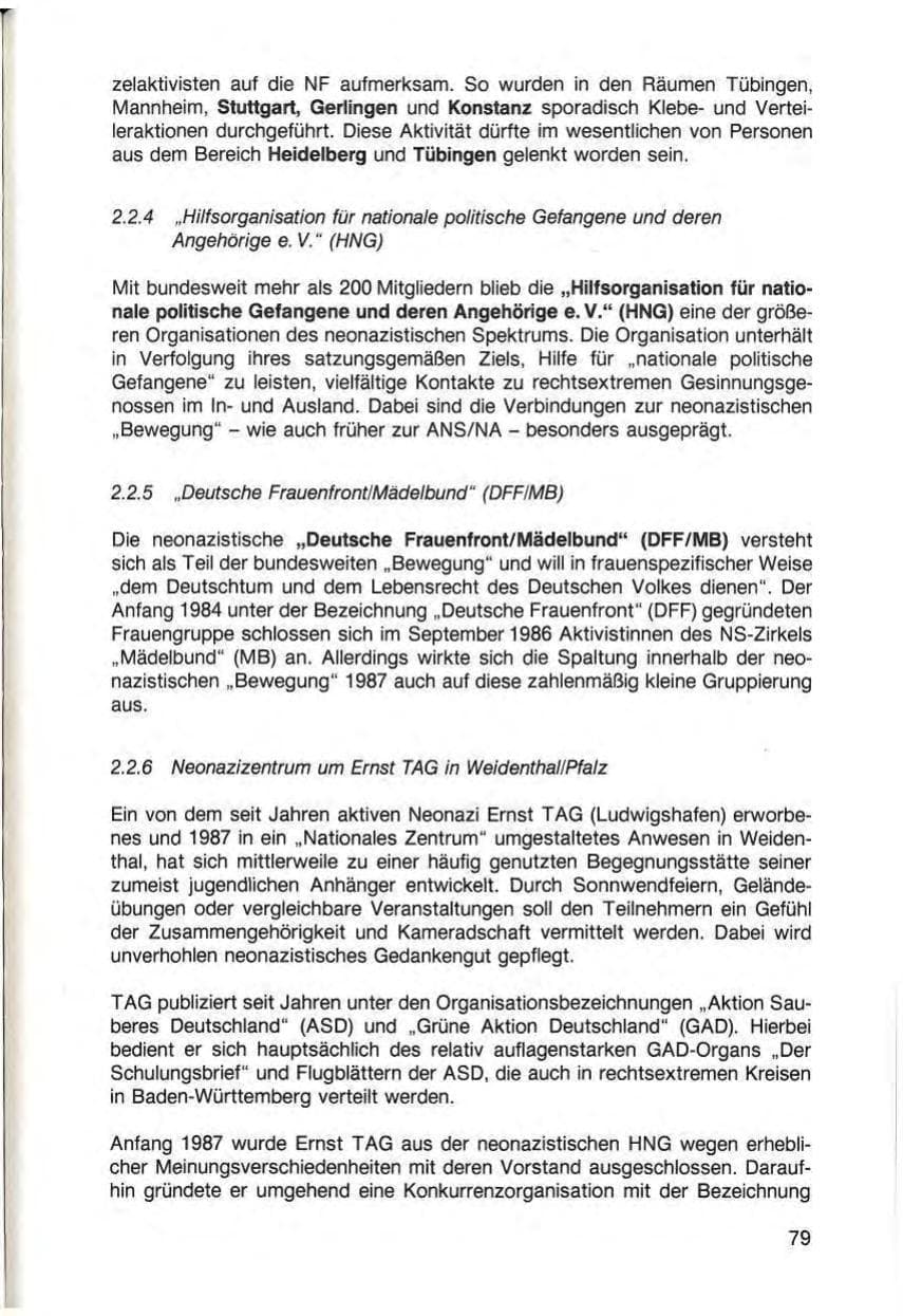 Seite 81 des Verfassungsschutzbericht 1987 Baden-Württemberg