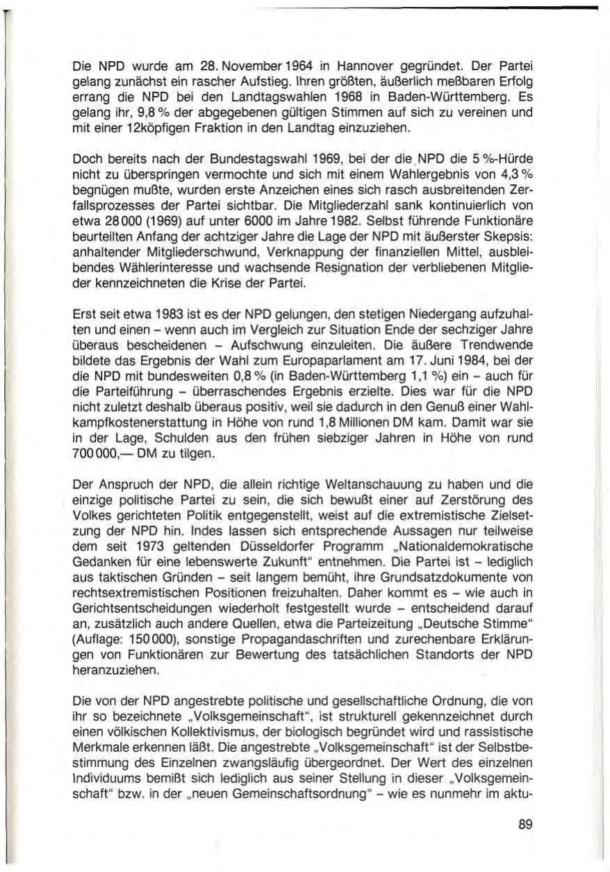 Seite 91 des Verfassungsschutzbericht 1987 Baden-Württemberg