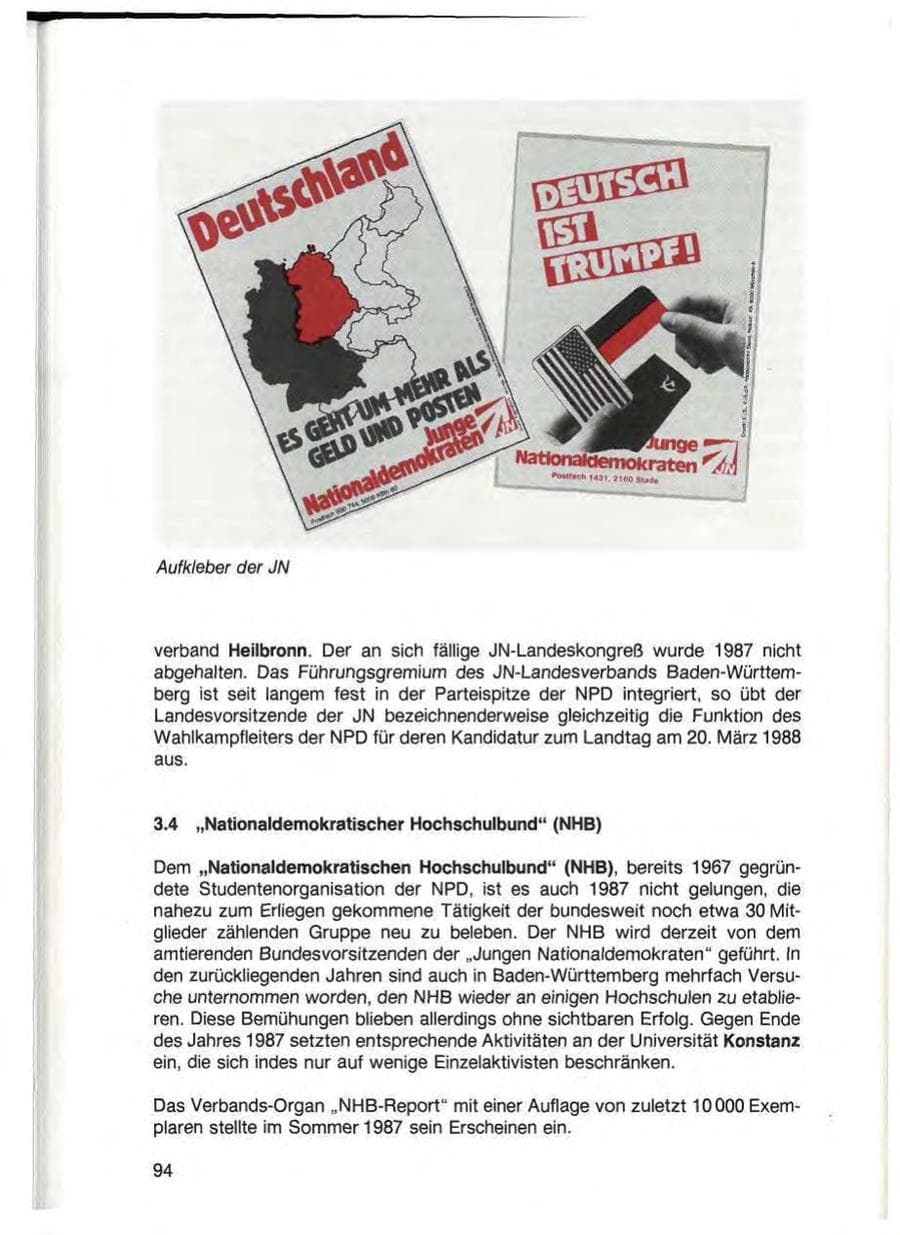 Seite 96 des Verfassungsschutzbericht 1987 Baden-Württemberg