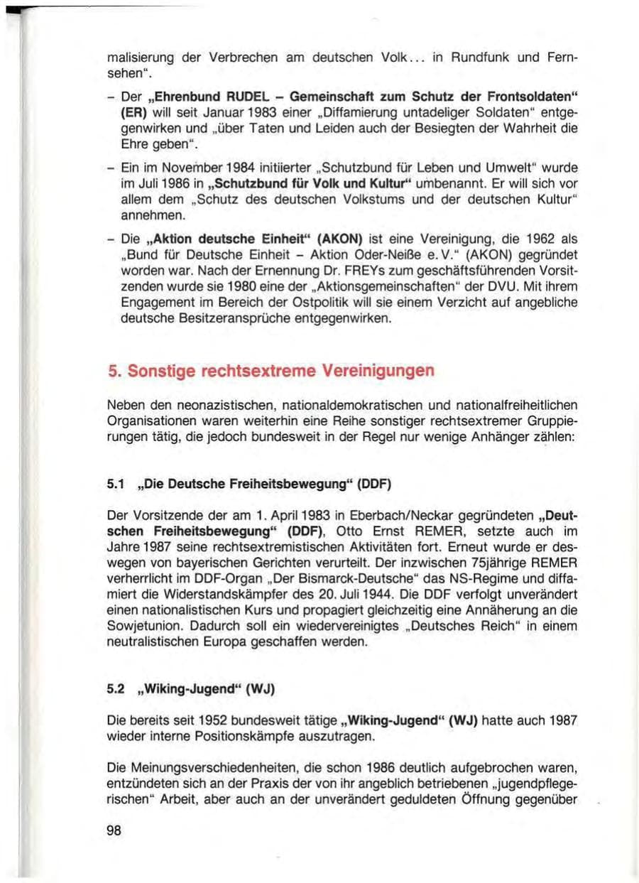 Seite 100 des Verfassungsschutzbericht 1987 Baden-Württemberg