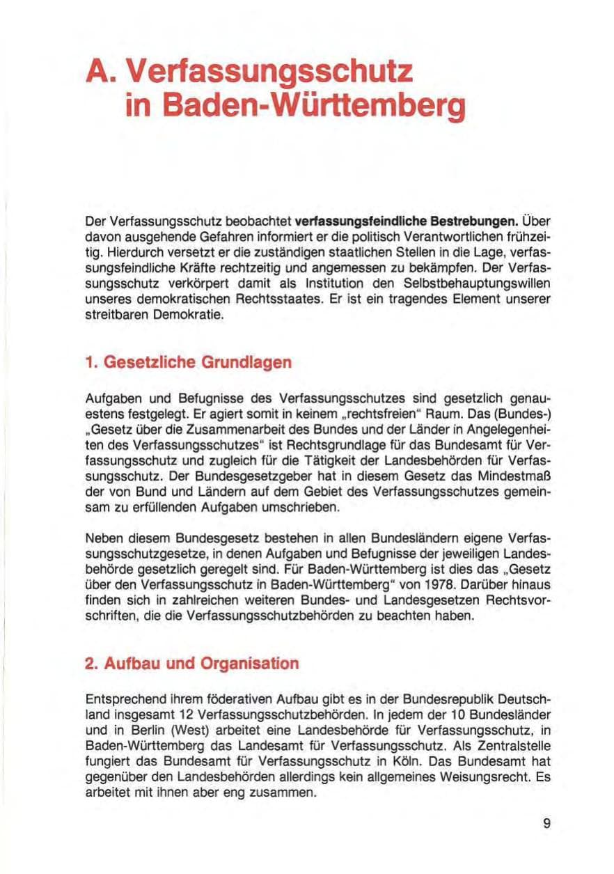 Seite 11 des Verfassungsschutzbericht 1988 Baden-Württemberg