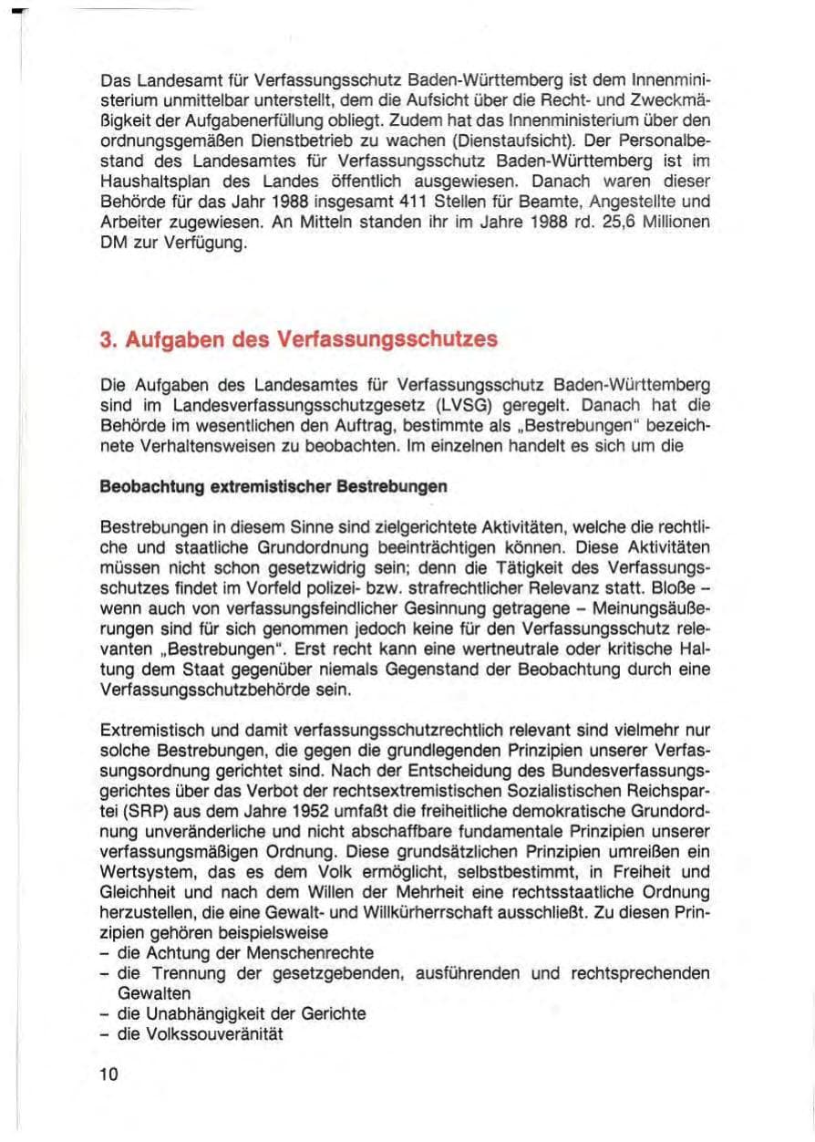 Seite 12 des Verfassungsschutzbericht 1988 Baden-Württemberg