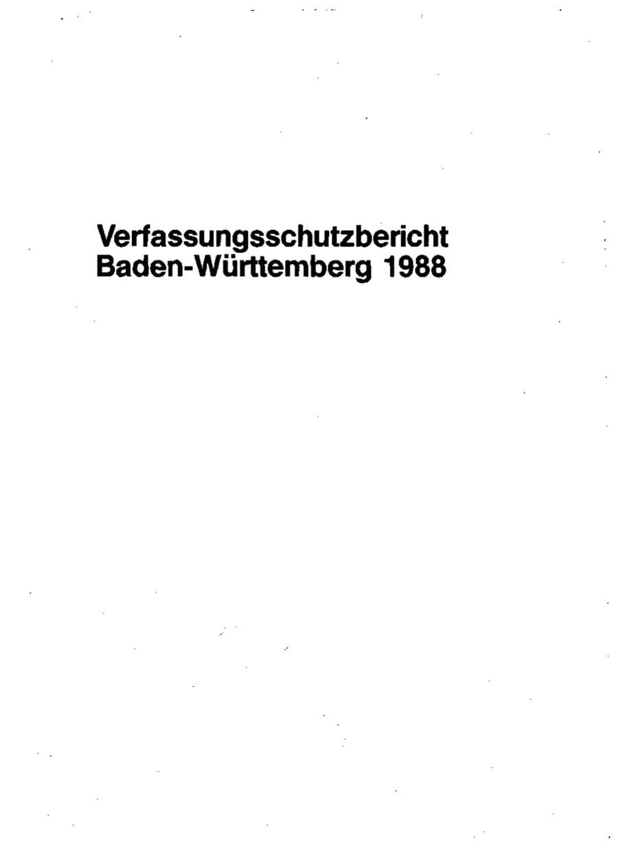 Seite 3 des Verfassungsschutzbericht 1988 Baden-Württemberg