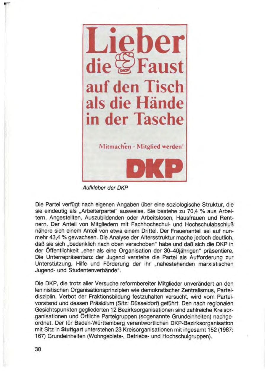 Seite 32 des Verfassungsschutzbericht 1988 Baden-Württemberg