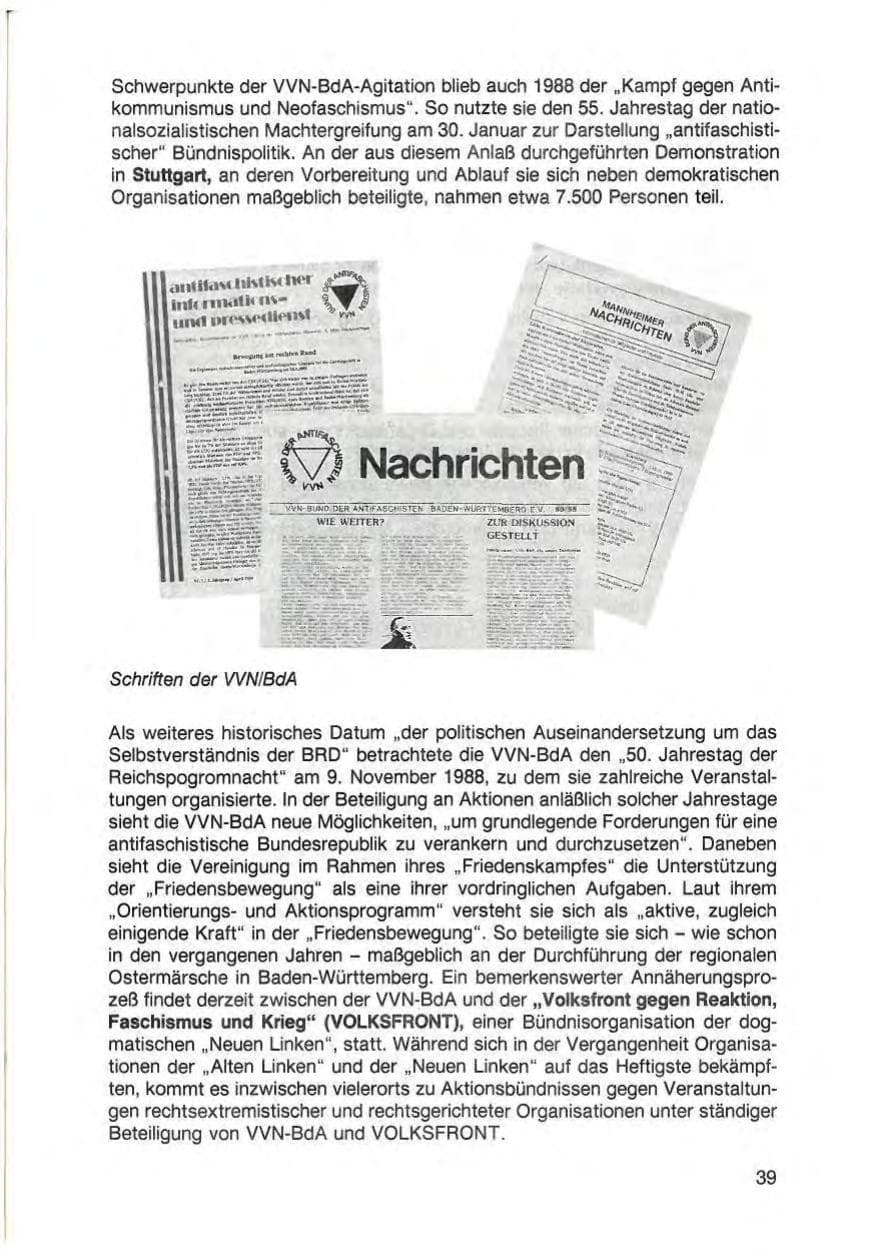 Seite 41 des Verfassungsschutzbericht 1988 Baden-Württemberg