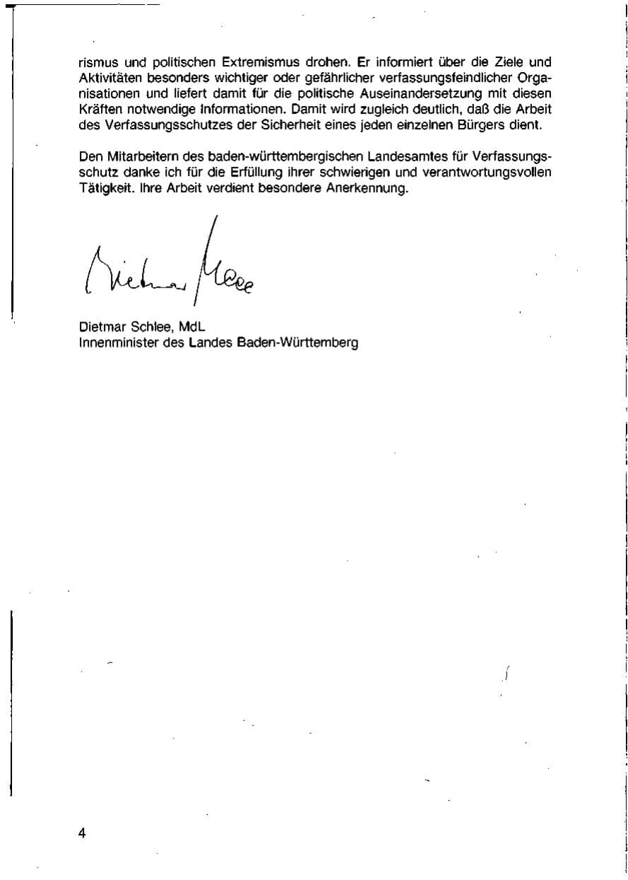 Seite 6 des Verfassungsschutzbericht 1988 Baden-Württemberg