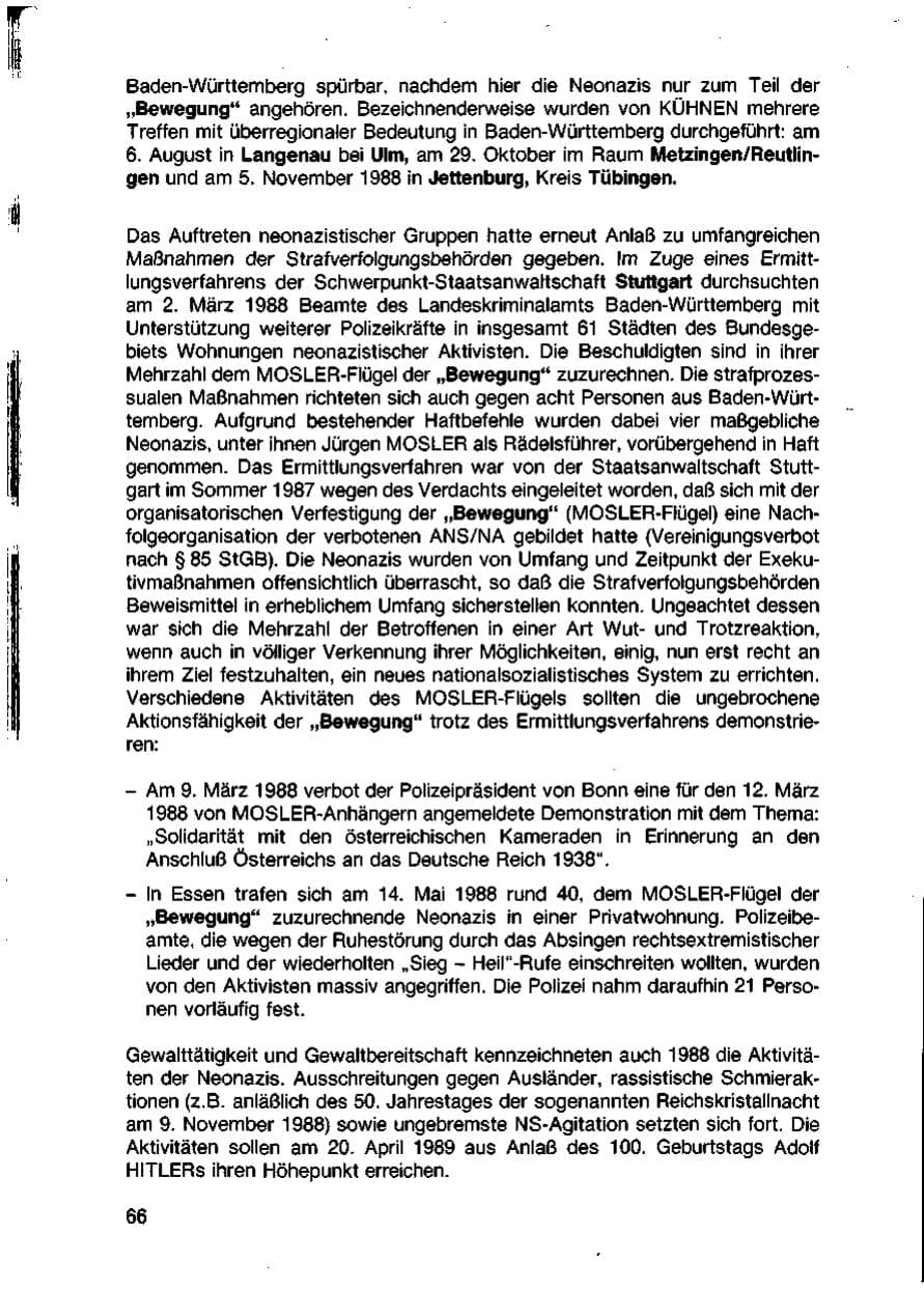 Seite 68 des Verfassungsschutzbericht 1988 Baden-Württemberg