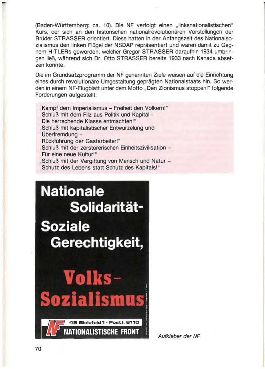 Seite 72 des Verfassungsschutzbericht 1988 Baden-Württemberg
