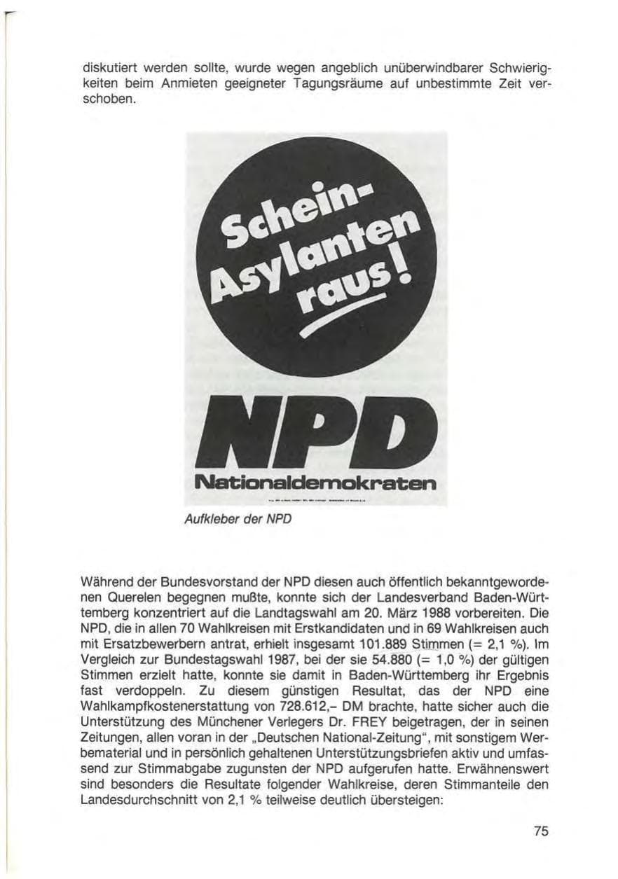 Seite 77 des Verfassungsschutzbericht 1988 Baden-Württemberg