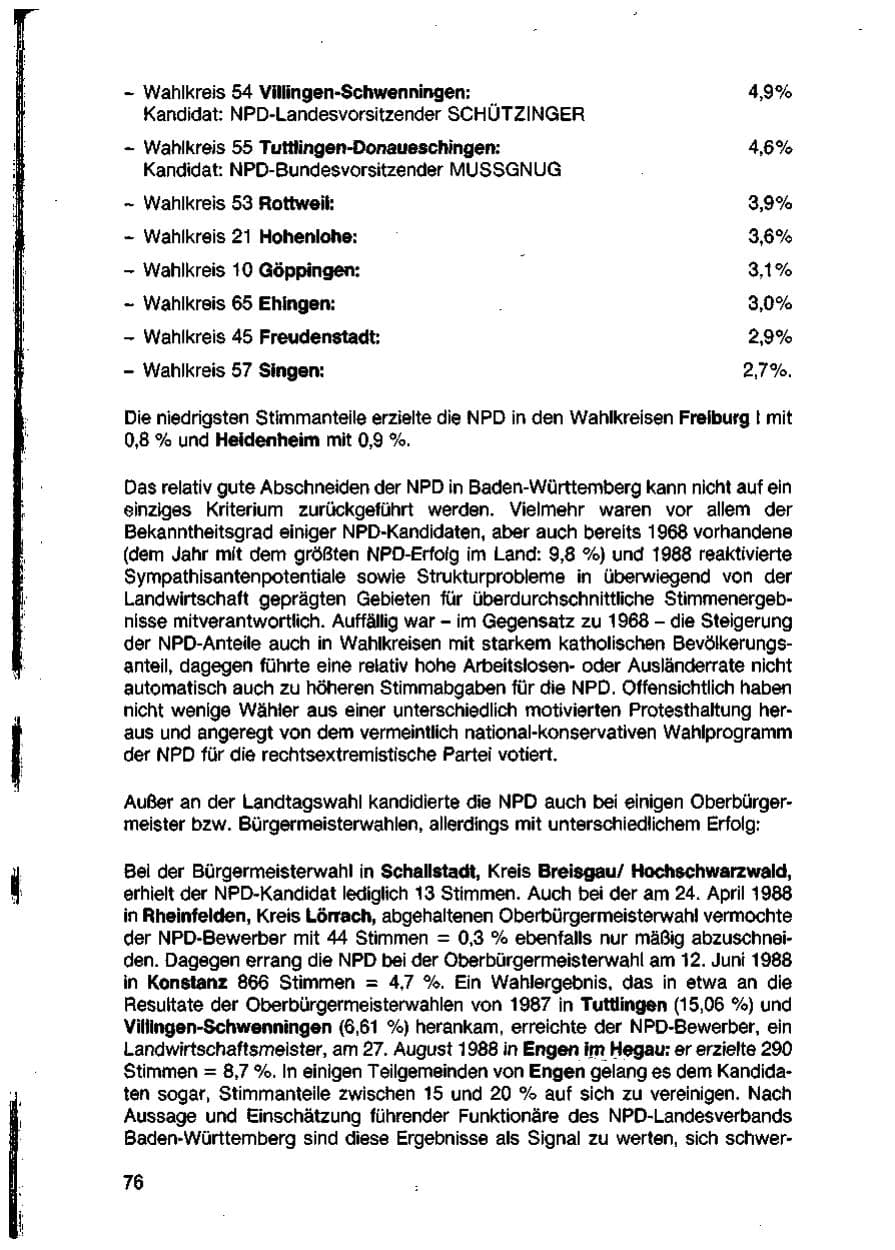 Seite 78 des Verfassungsschutzbericht 1988 Baden-Württemberg