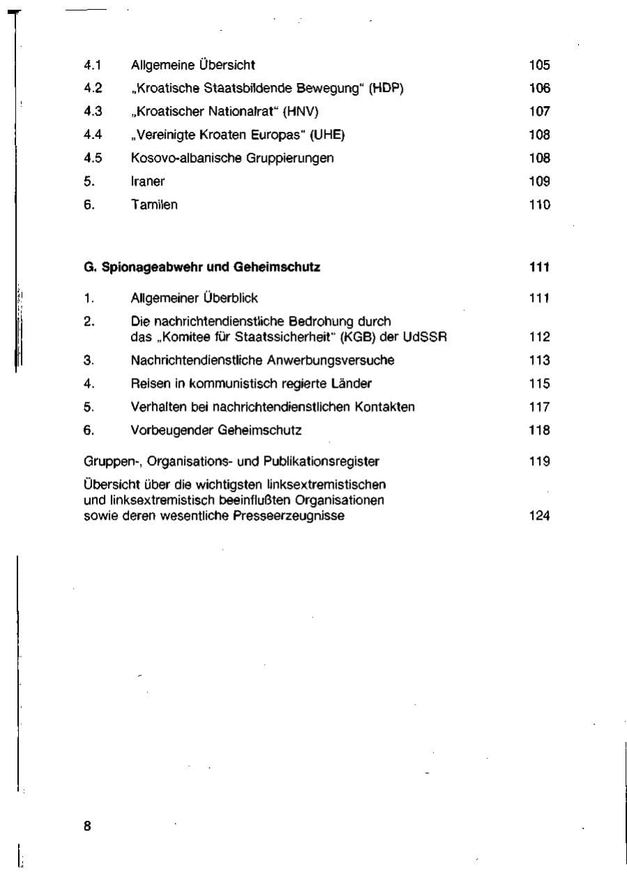 Seite 10 des Verfassungsschutzbericht 1988 Baden-Württemberg