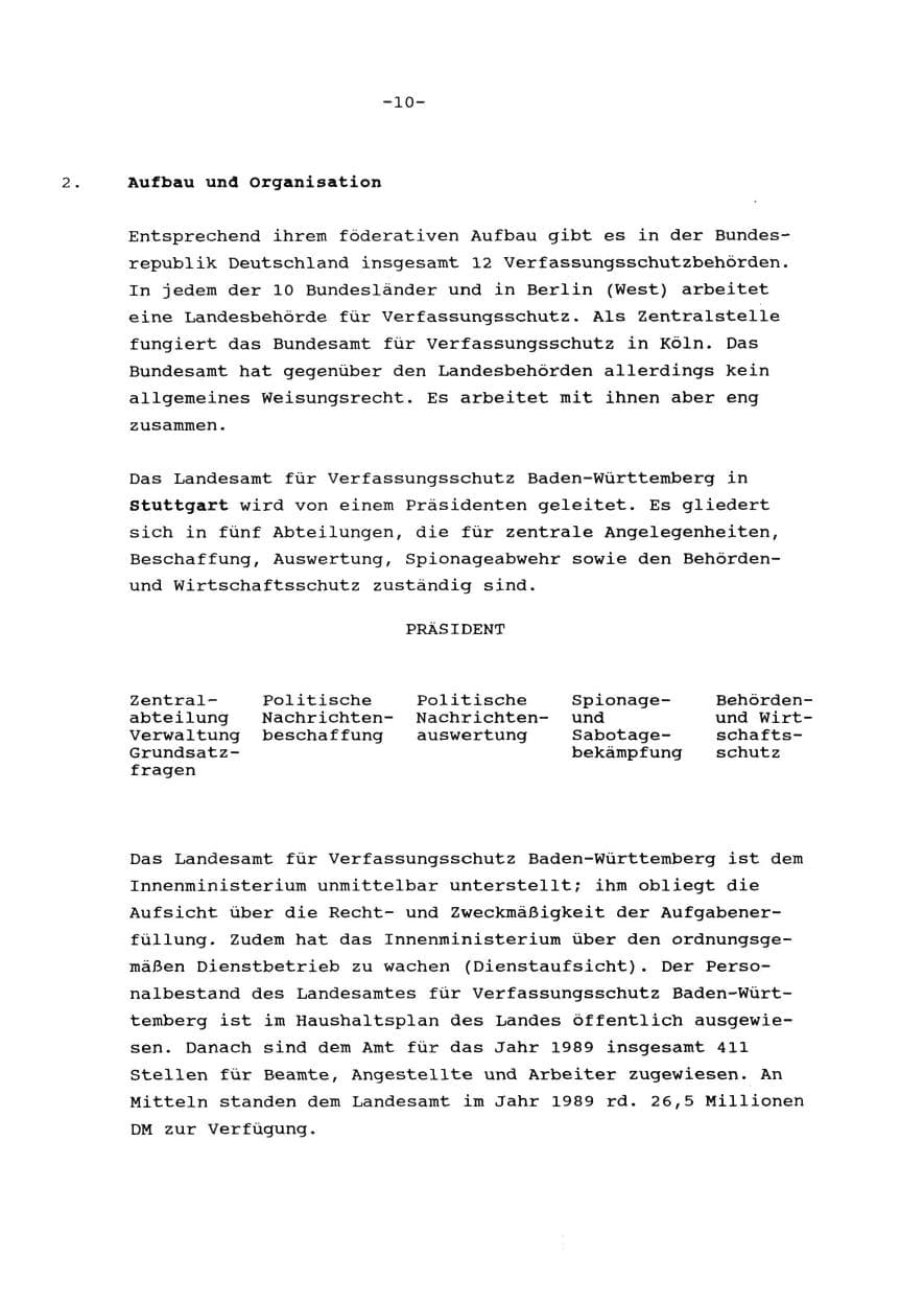 Seite 11 des Verfassungsschutzbericht 1989 Baden-Württemberg