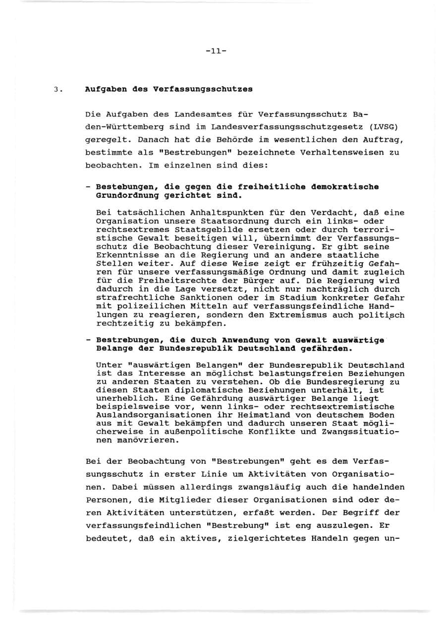 Seite 12 des Verfassungsschutzbericht 1989 Baden-Württemberg