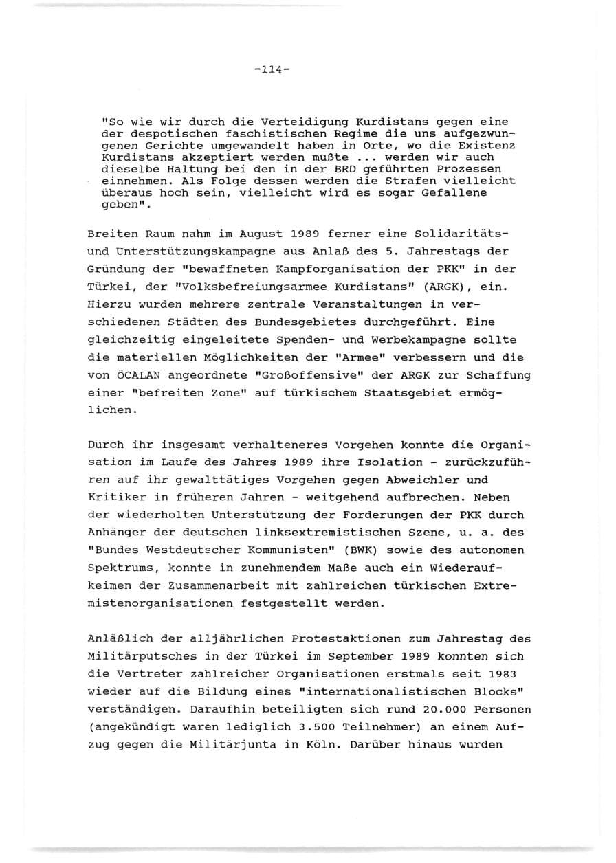 Seite 115 des Verfassungsschutzbericht 1989 Baden-Württemberg
