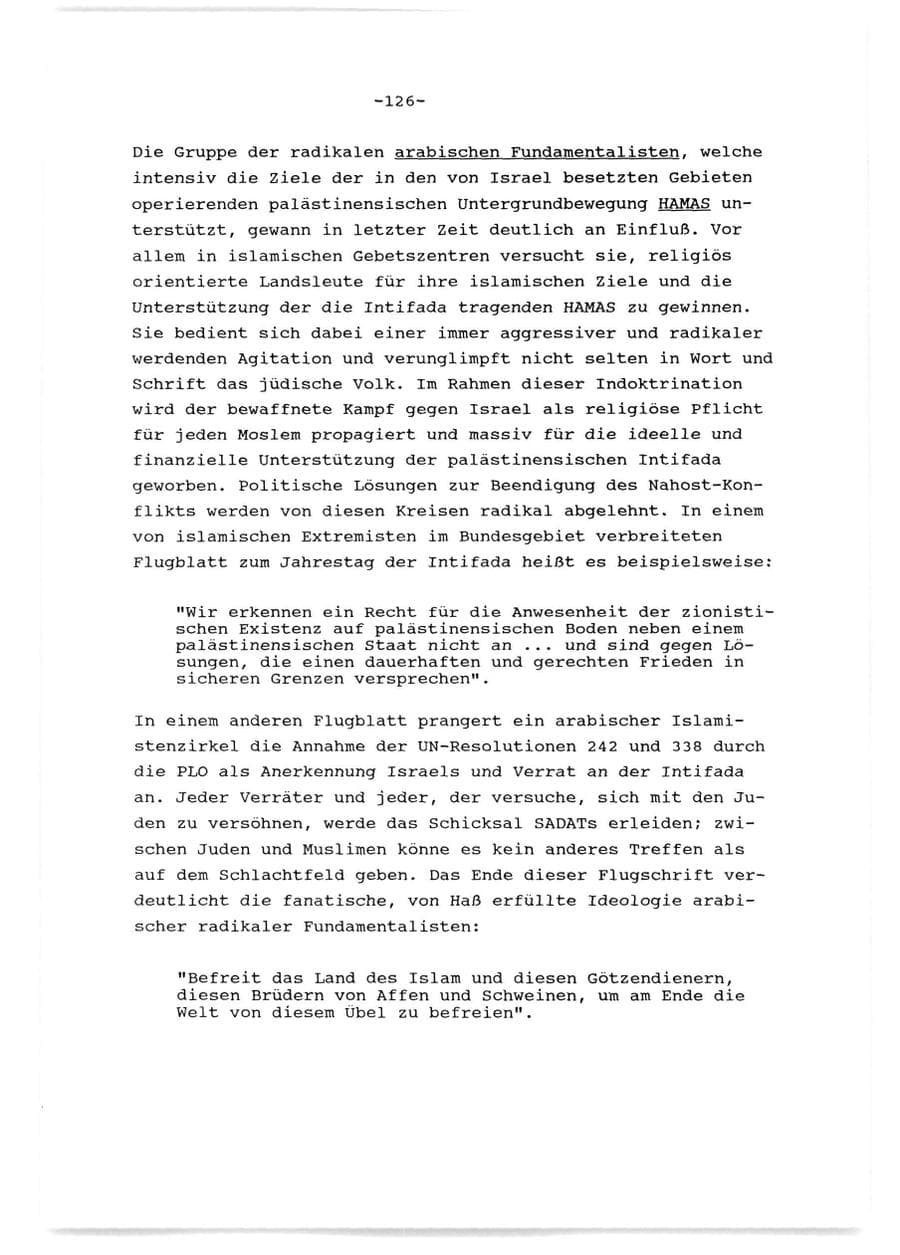 Seite 127 des Verfassungsschutzbericht 1989 Baden-Württemberg