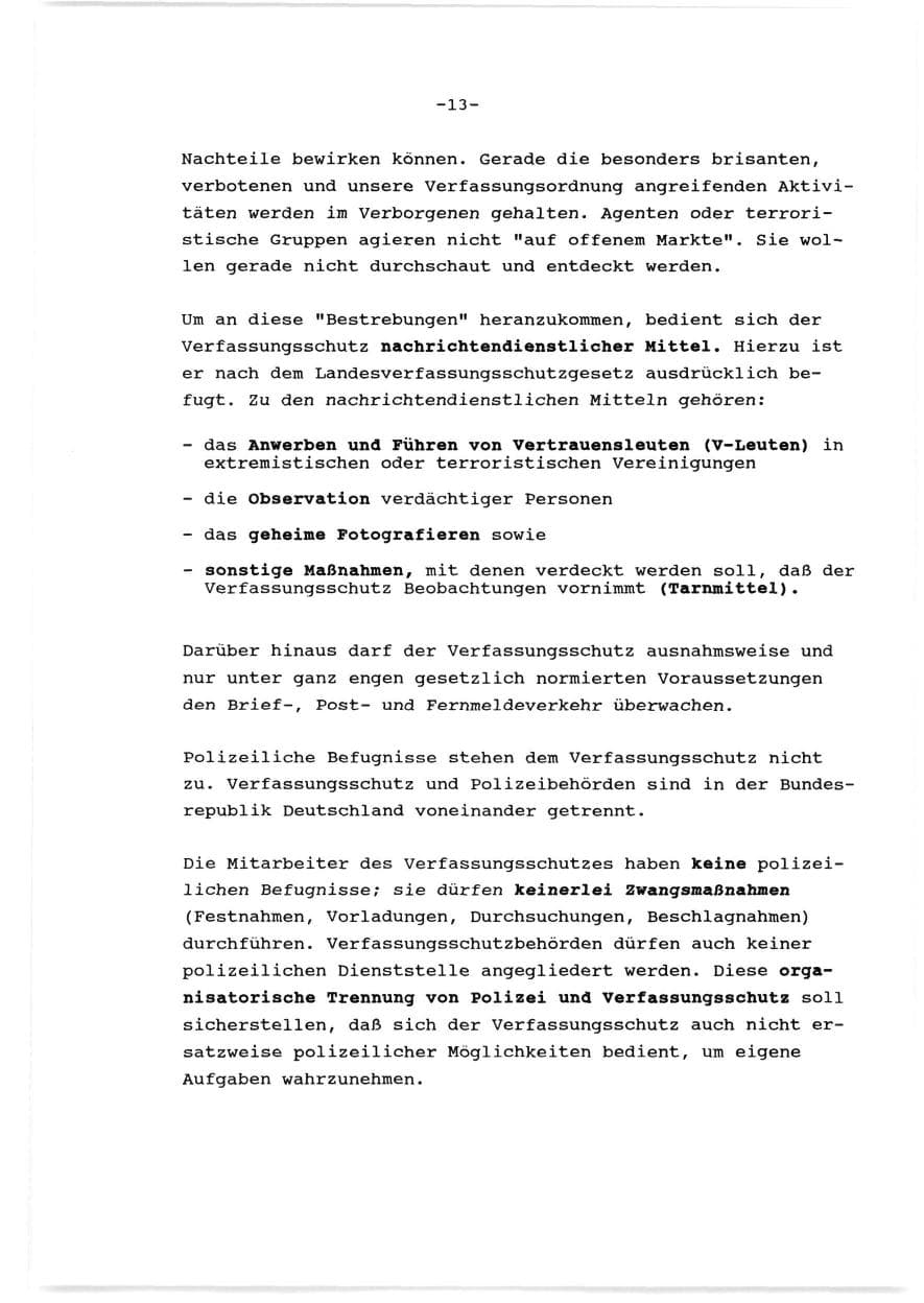 Seite 14 des Verfassungsschutzbericht 1989 Baden-Württemberg