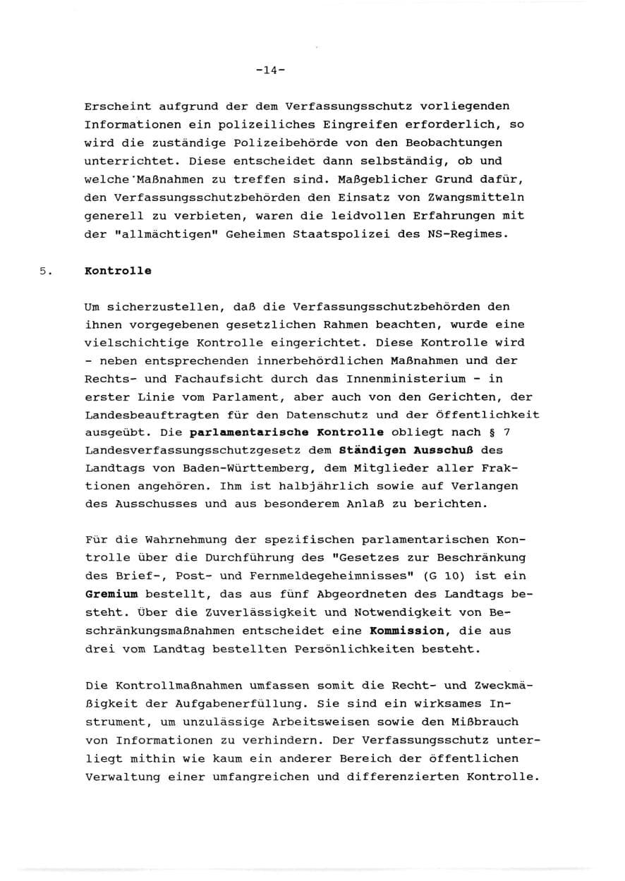 Seite 15 des Verfassungsschutzbericht 1989 Baden-Württemberg