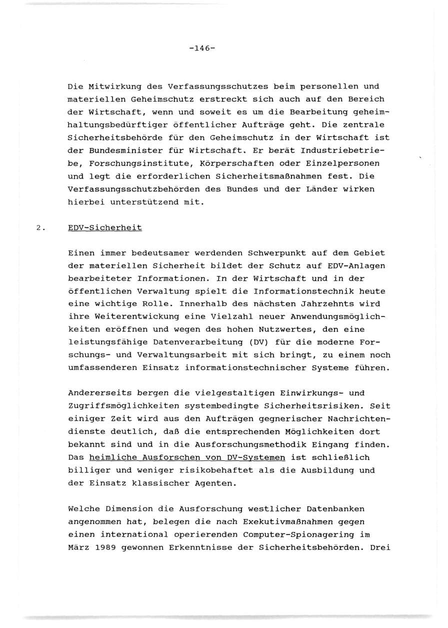 Seite 147 des Verfassungsschutzbericht 1989 Baden-Württemberg