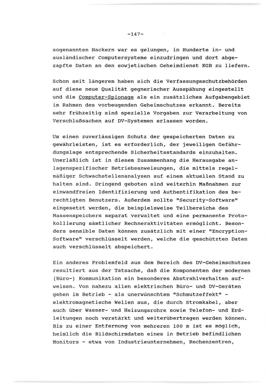 Seite 148 des Verfassungsschutzbericht 1989 Baden-Württemberg