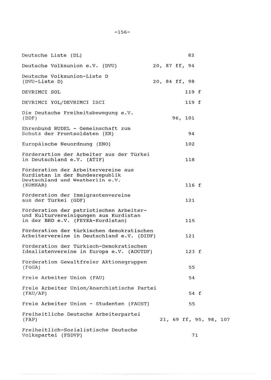 Seite 157 des Verfassungsschutzbericht 1989 Baden-Württemberg