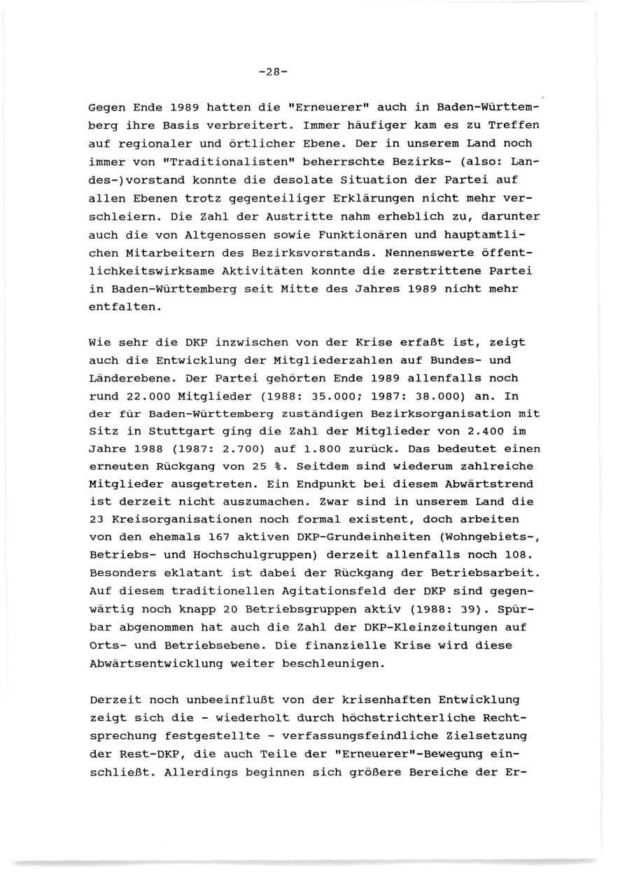 Seite 29 des Verfassungsschutzbericht 1989 Baden-Württemberg
