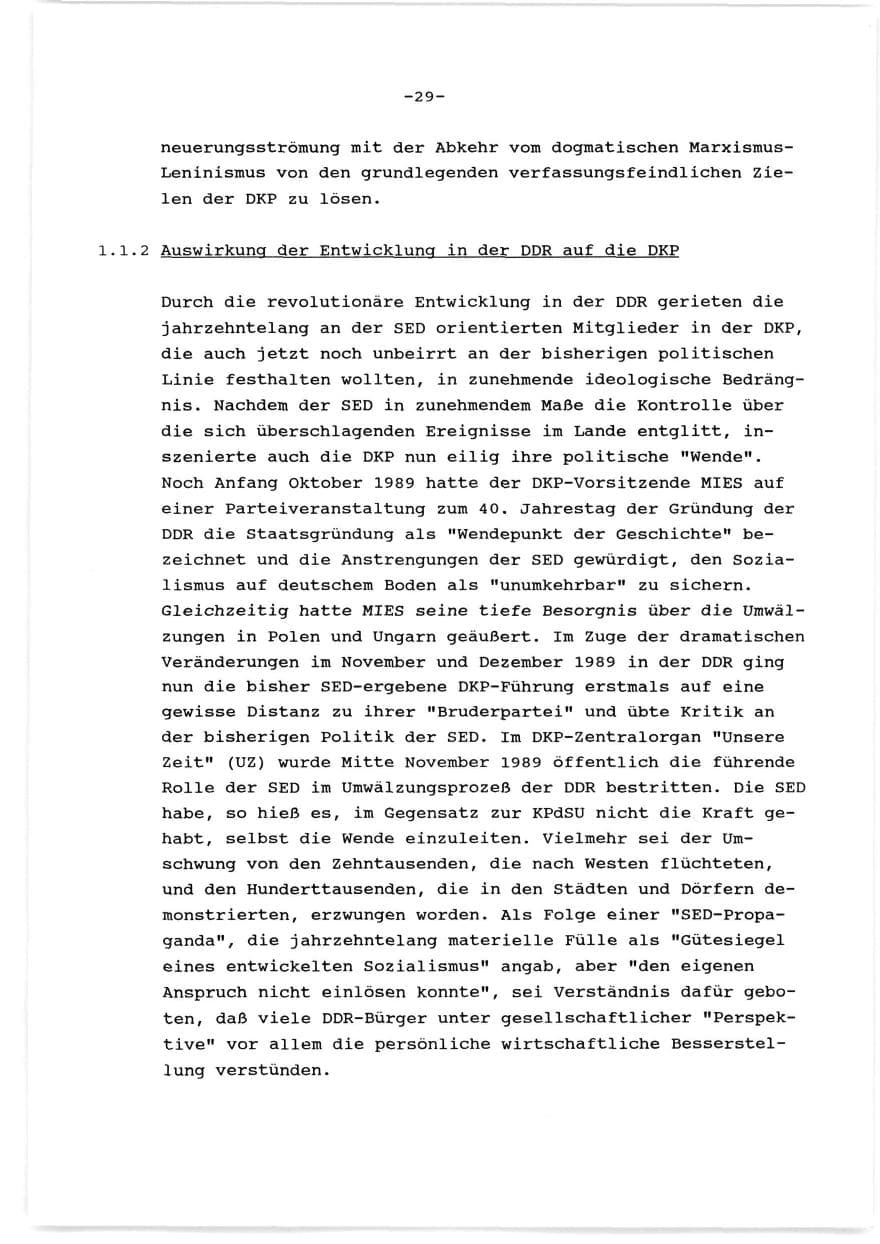 Seite 30 des Verfassungsschutzbericht 1989 Baden-Württemberg