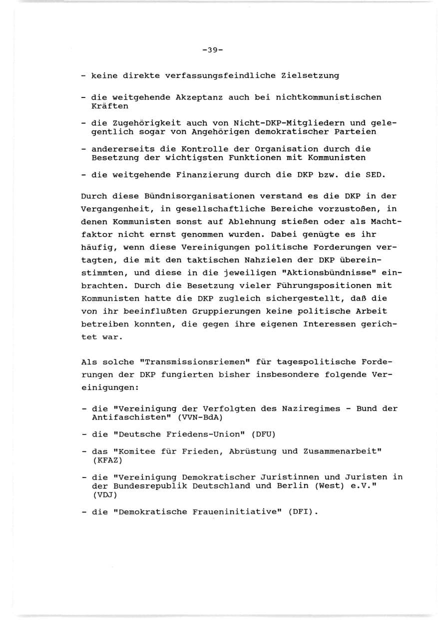 Seite 40 des Verfassungsschutzbericht 1989 Baden-Württemberg