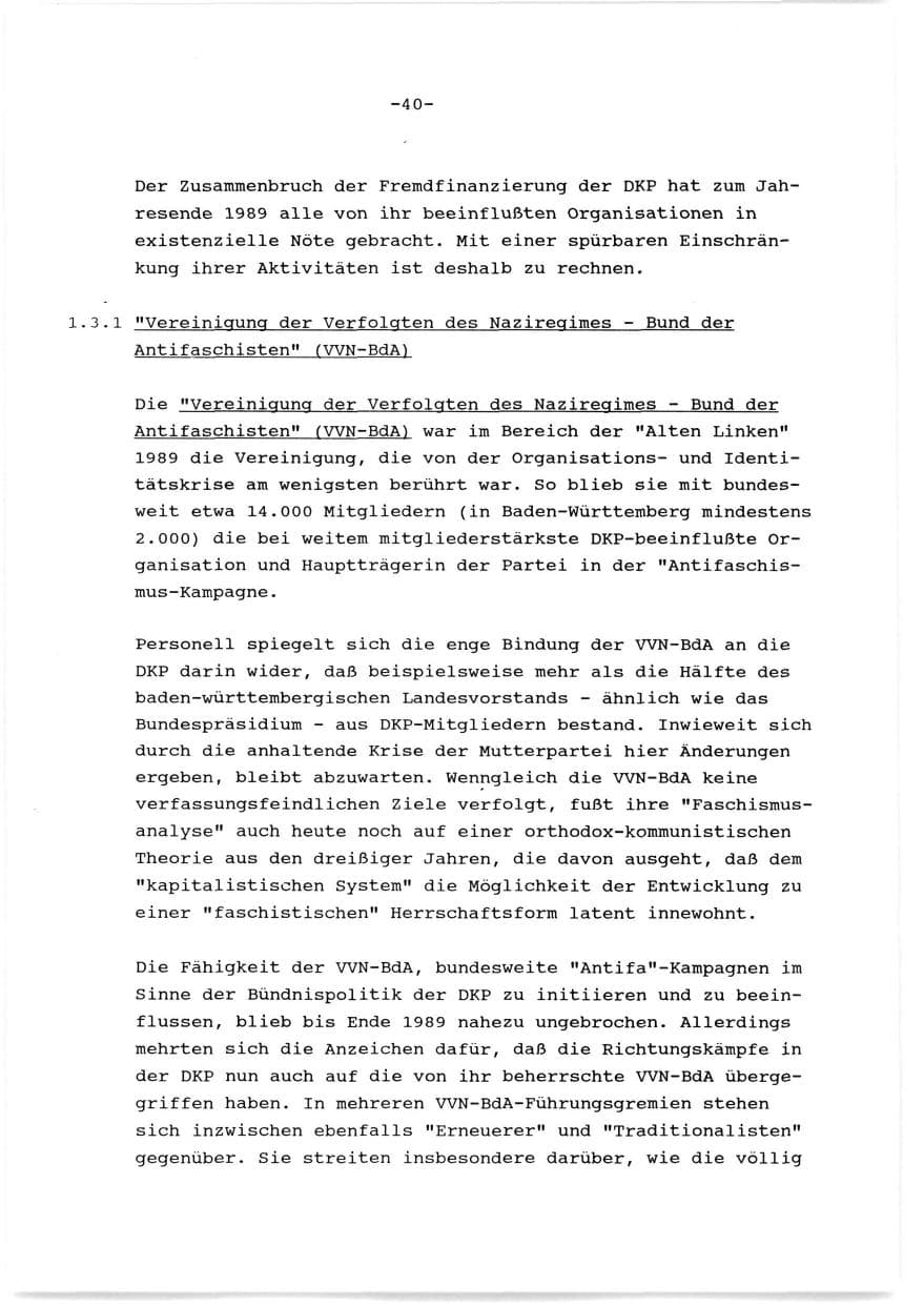 Seite 41 des Verfassungsschutzbericht 1989 Baden-Württemberg