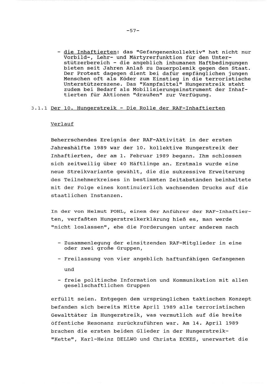 Seite 58 des Verfassungsschutzbericht 1989 Baden-Württemberg