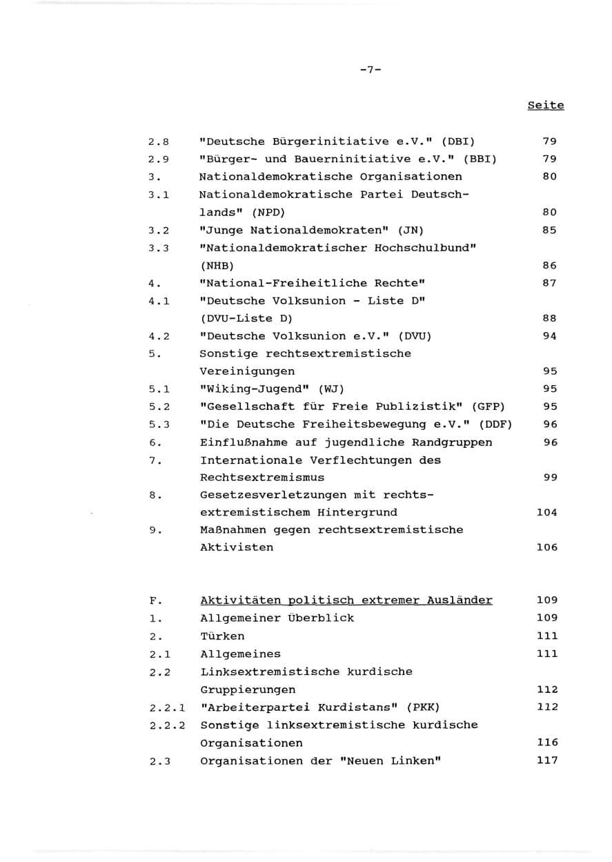 Seite 8 des Verfassungsschutzbericht 1989 Baden-Württemberg