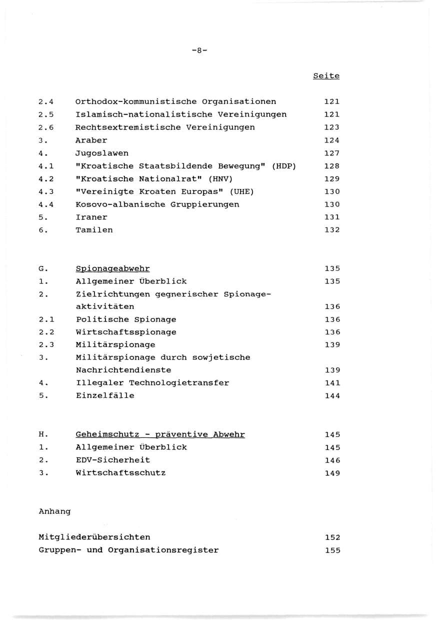 Seite 9 des Verfassungsschutzbericht 1989 Baden-Württemberg