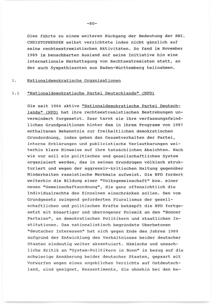 Seite 81 des Verfassungsschutzbericht 1989 Baden-Württemberg