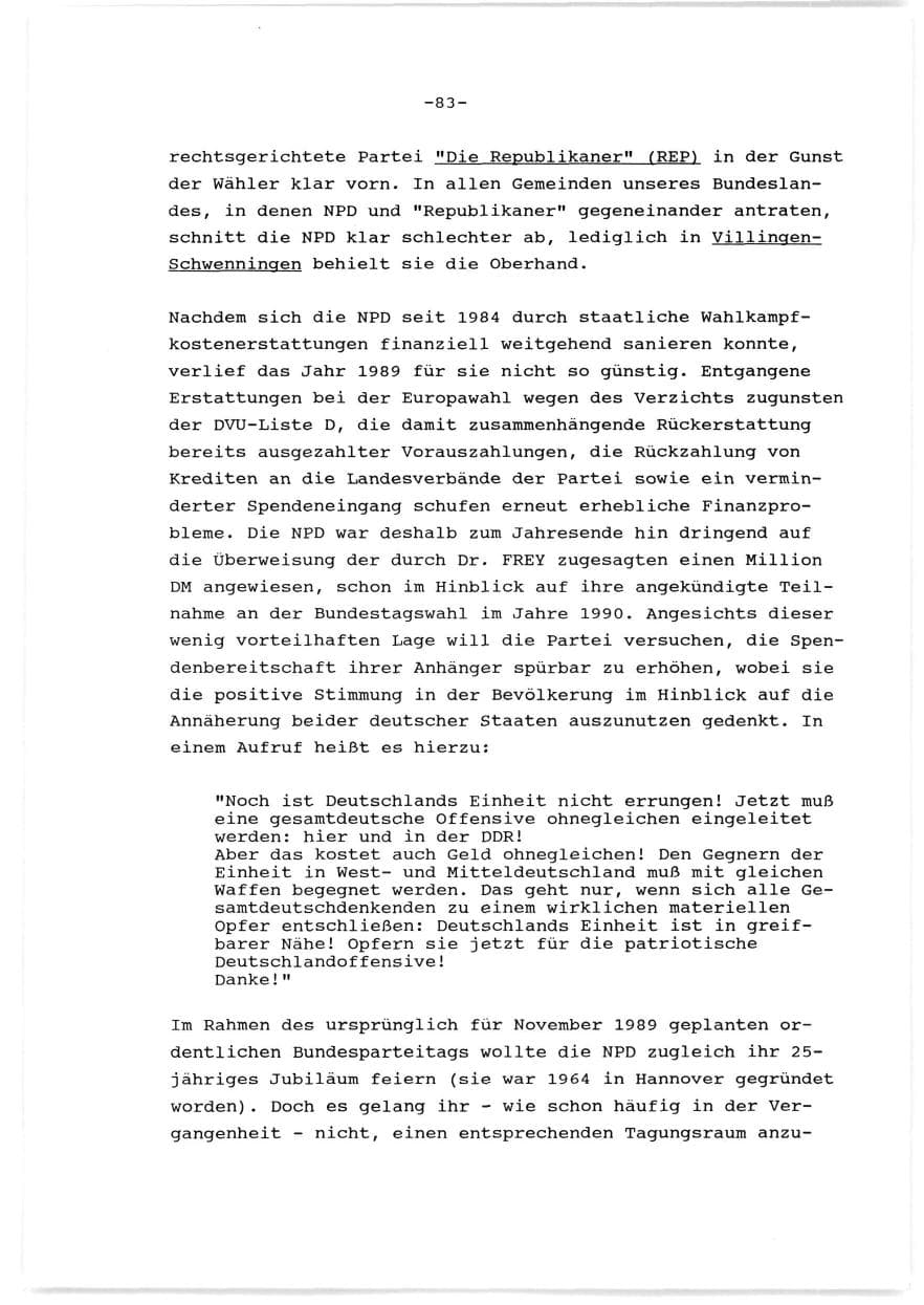Seite 84 des Verfassungsschutzbericht 1989 Baden-Württemberg