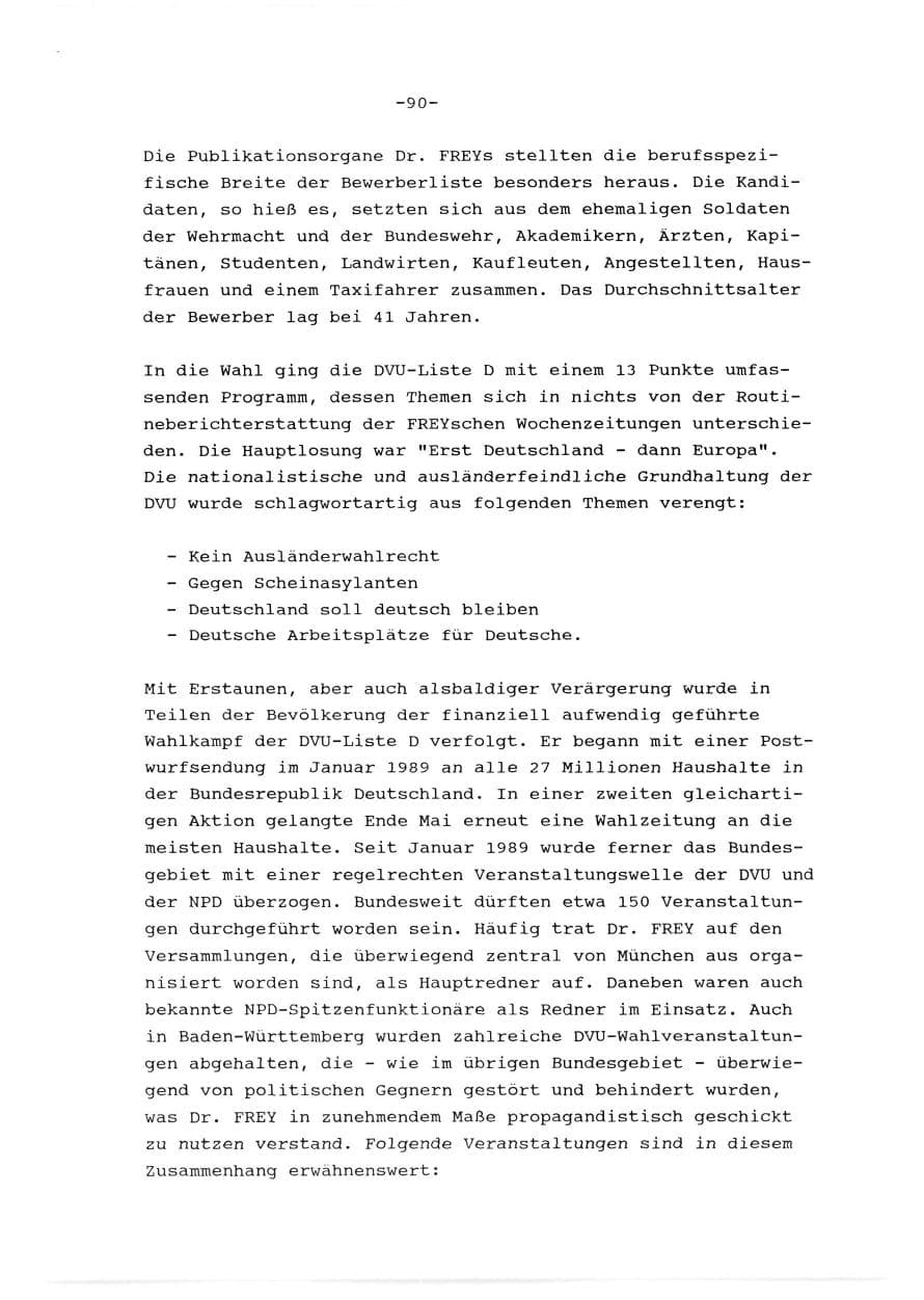 Seite 91 des Verfassungsschutzbericht 1989 Baden-Württemberg