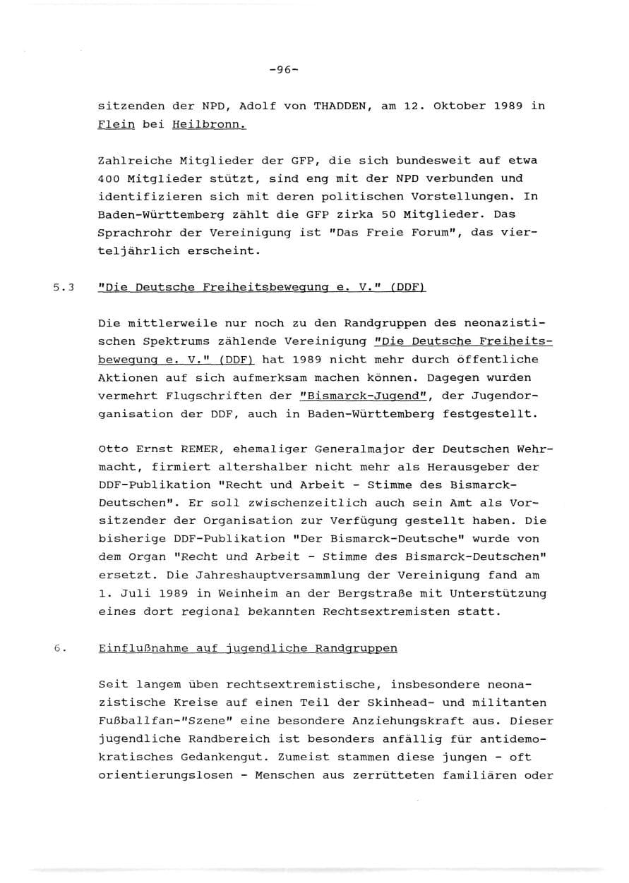 Seite 97 des Verfassungsschutzbericht 1989 Baden-Württemberg
