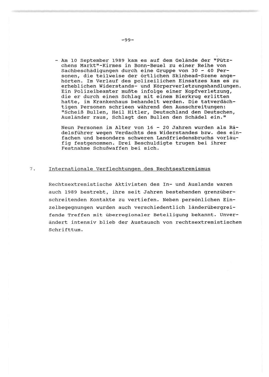 Seite 100 des Verfassungsschutzbericht 1989 Baden-Württemberg