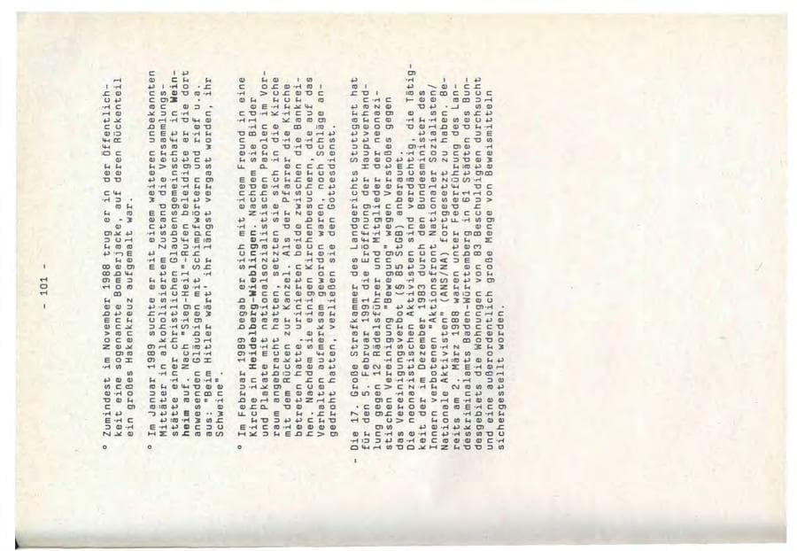 Seite 101 des Verfassungsschutzbericht 1990 Baden-Württemberg